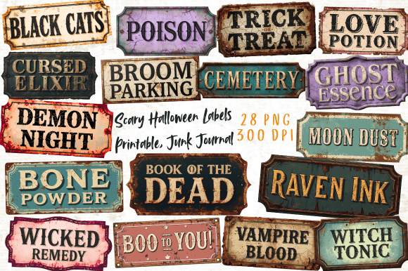 Download Scary Halloween Labels Printable - Scary Collection