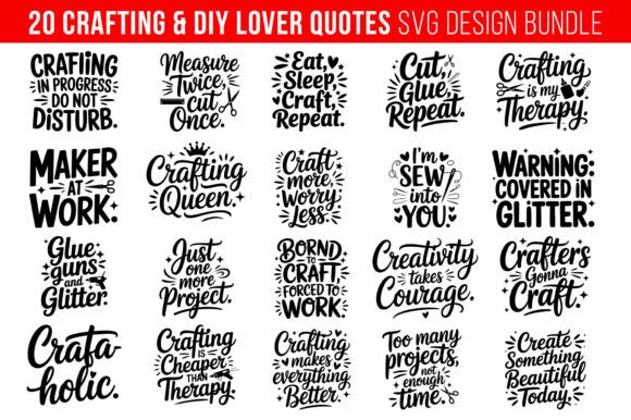 Download 20 Crafting &amp; DIY Lover SVG Bundle - Premium Resources