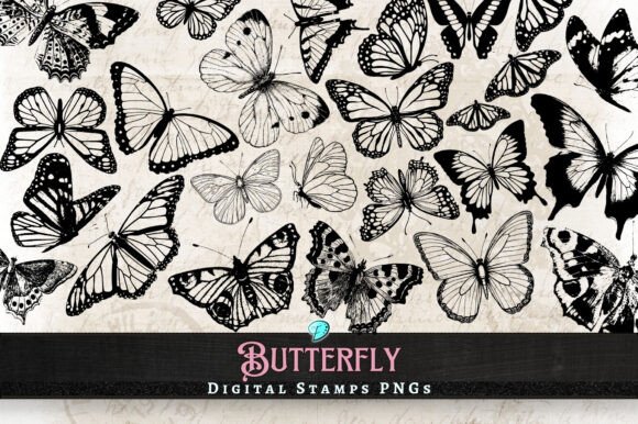Download Butterfly Digi Stamps Transparent PNGs - Transparent Collection