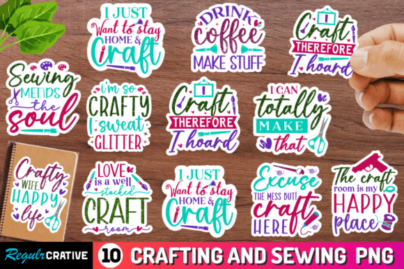 Download Crafting Printable Stickers Png Bundle - Crafting Collection