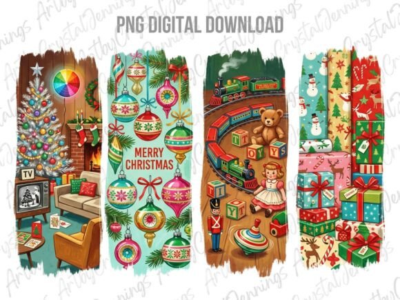 Download Retro Christmas Toy Brushstroke PNG - Retro christmas Collection